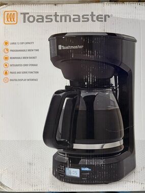 Toastmaster 12-Cup Drip Coffee Maker in Black